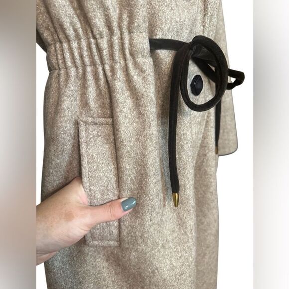 Vintage Youthcraft Brown Velvet Trimmed Wool Trench Coat - Picture 5 of 14